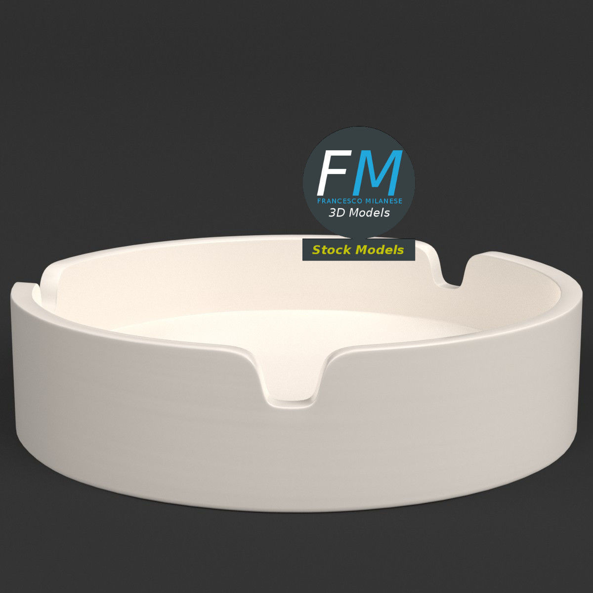 Ceramic ashtray 3D model_4