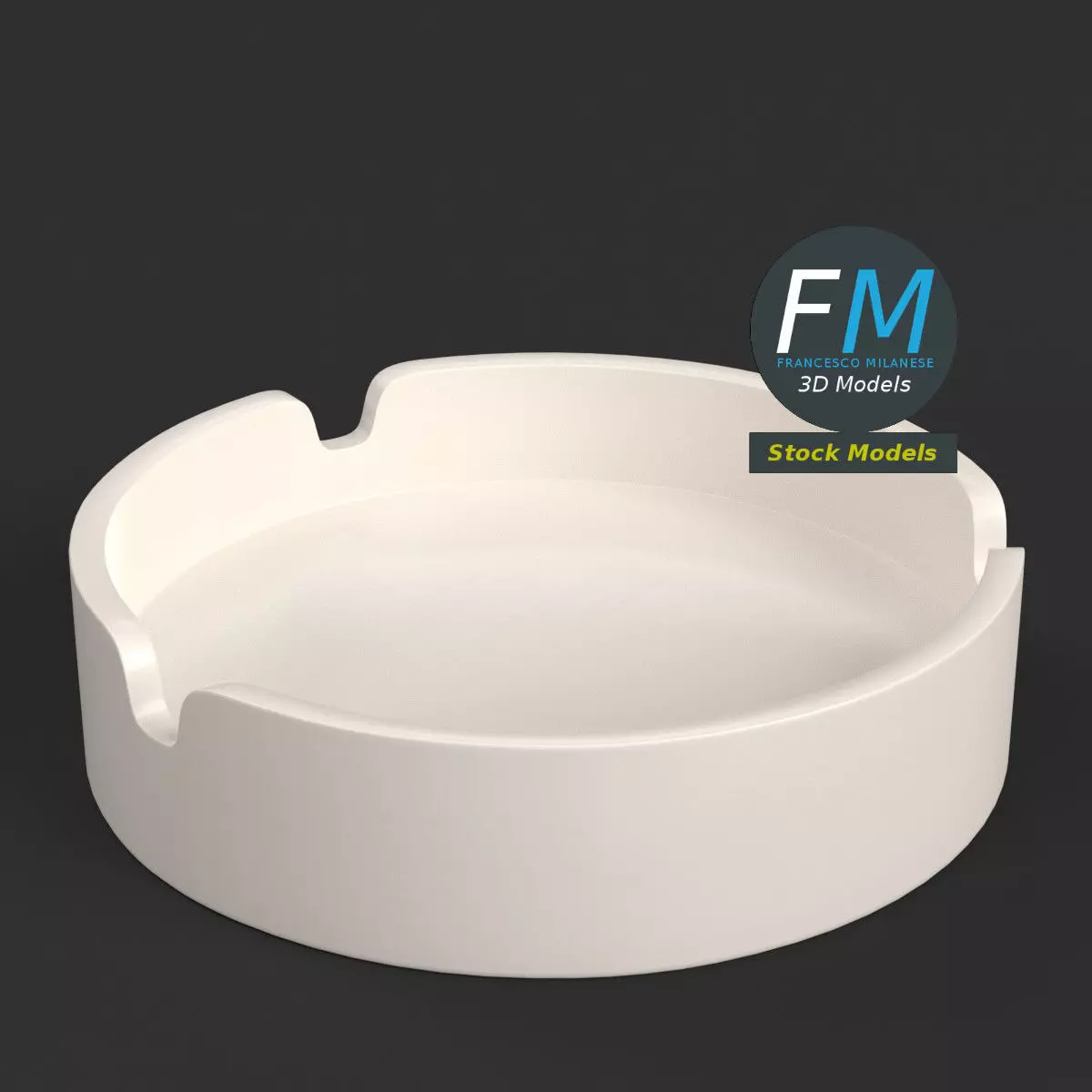 Ceramic ashtray 3D model_0