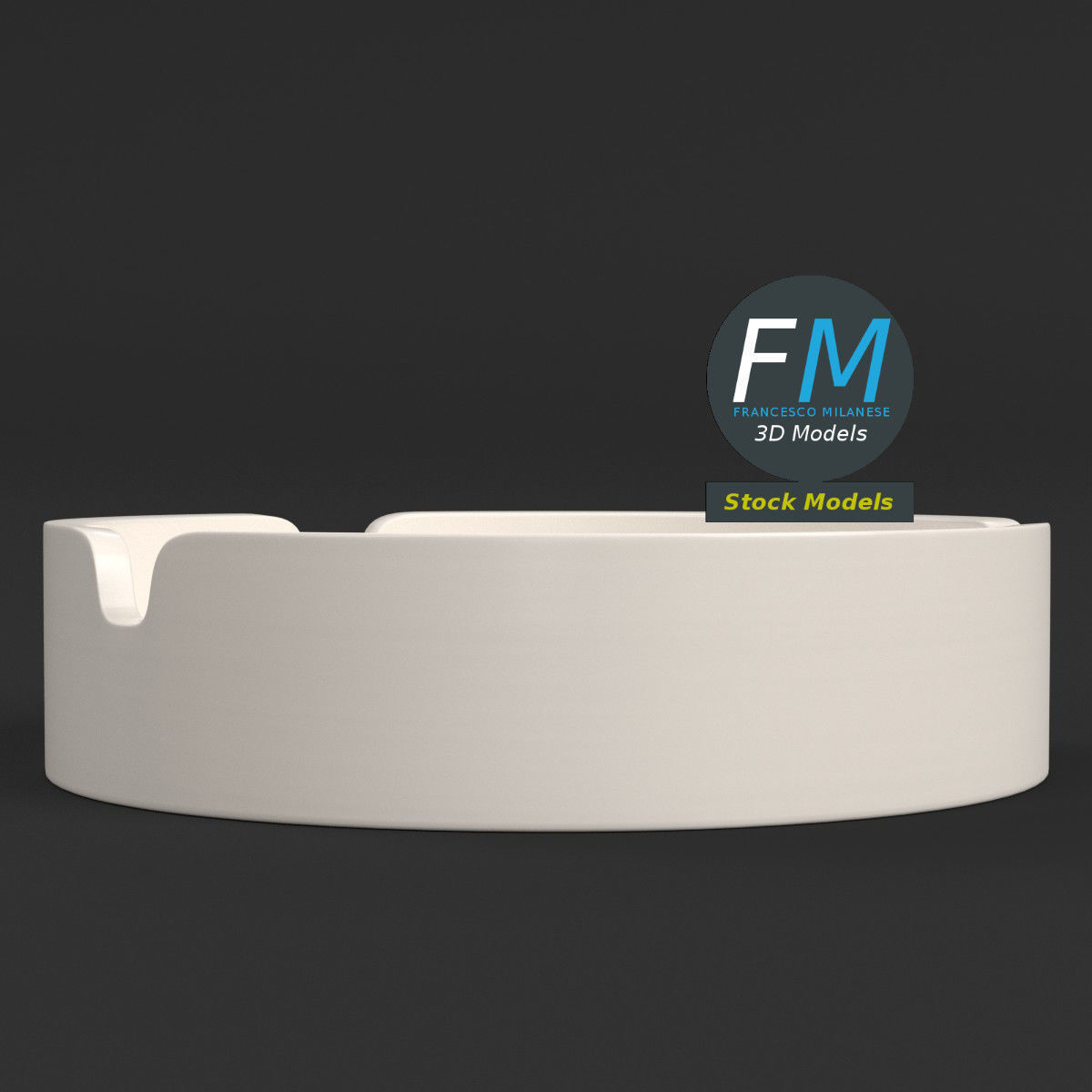 Ceramic ashtray 3D model_3
