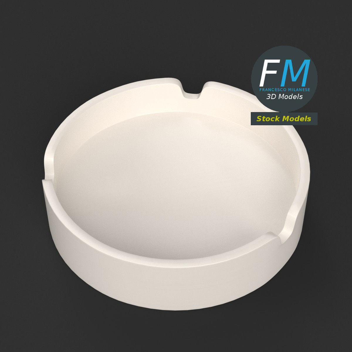 Ceramic ashtray 3D model_2