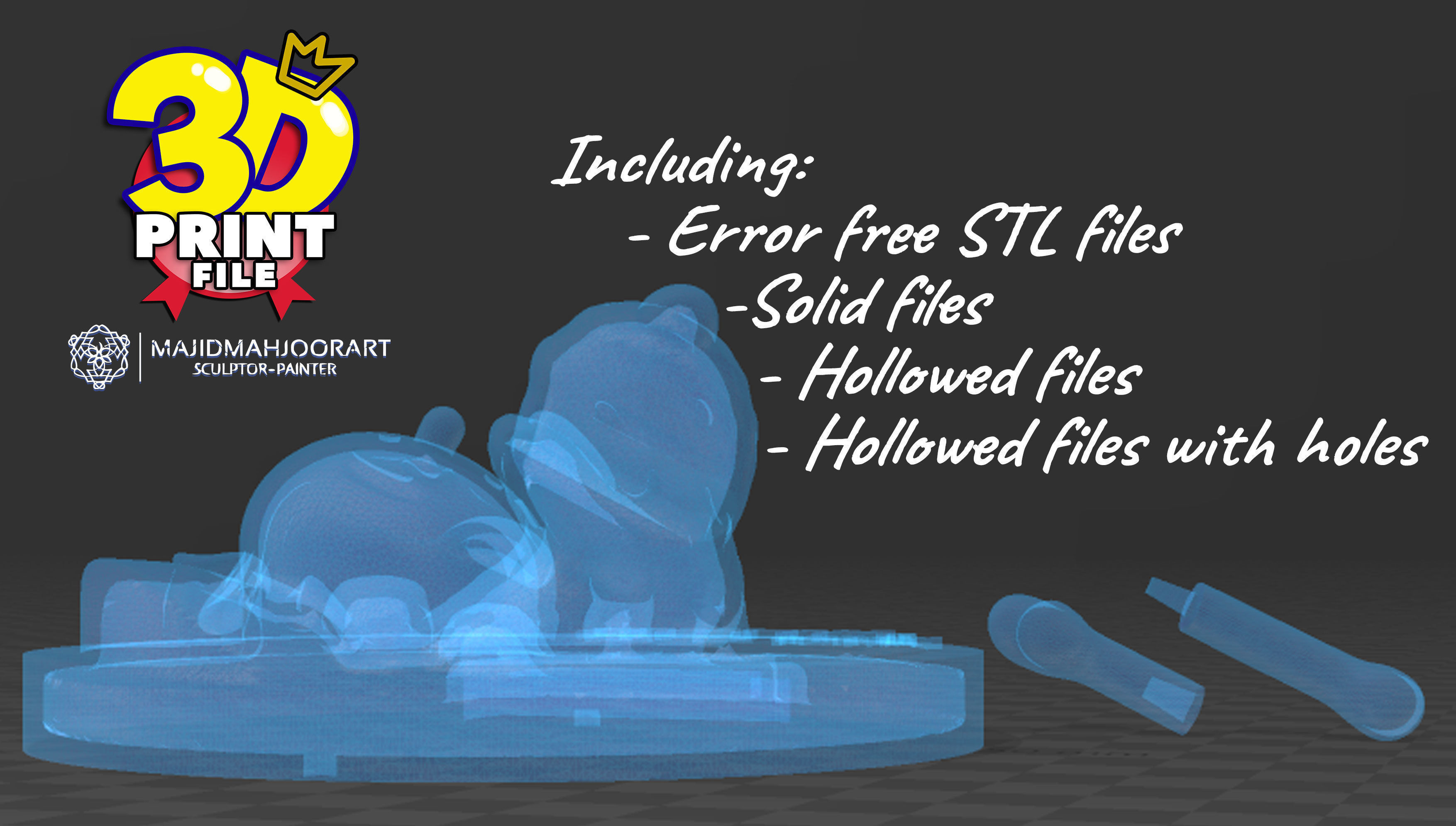 TINTIN and Snowy Or Milou Wall relief 3D printable STL file 3D print model_6