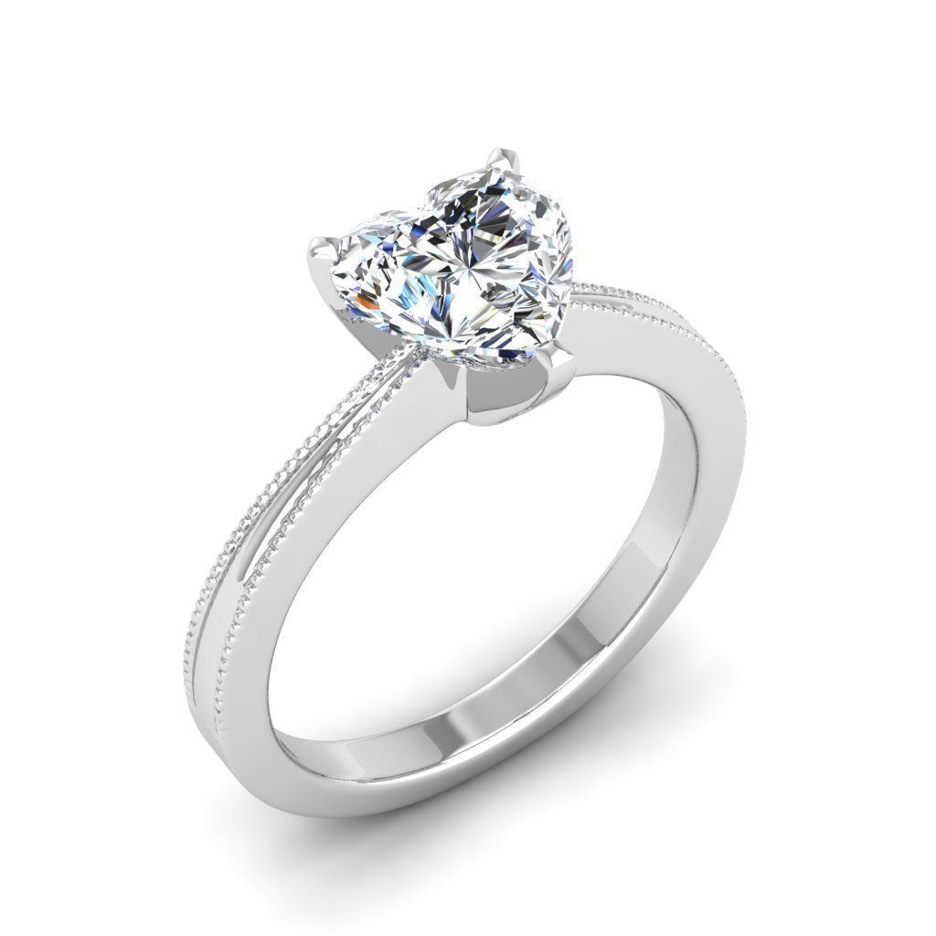 Engagement ring Lucia heart 3D print model_20