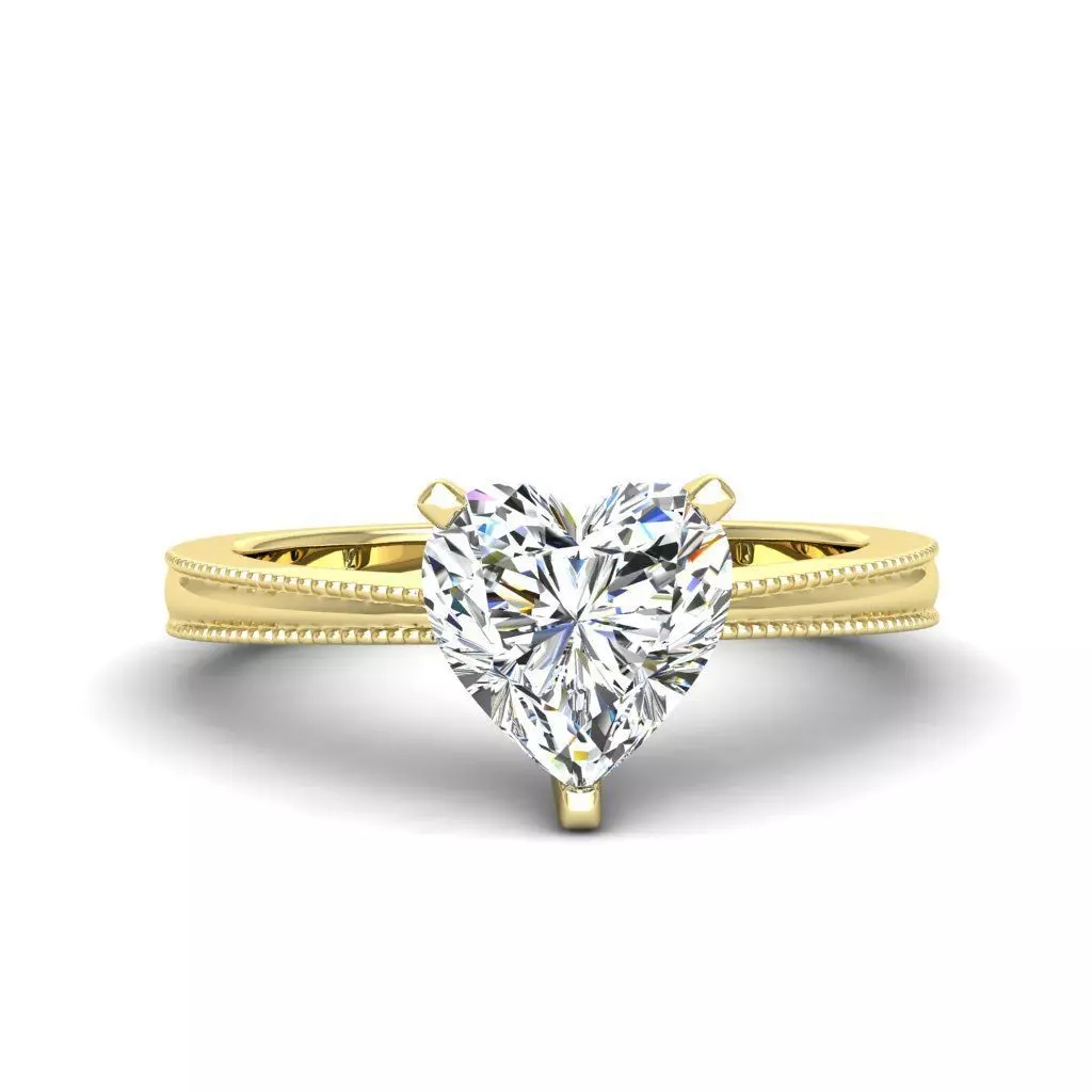 Engagement ring Lucia heart 3D print model_0