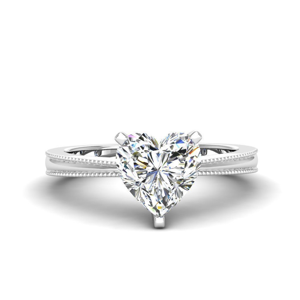 Engagement ring Lucia heart 3D print model_7