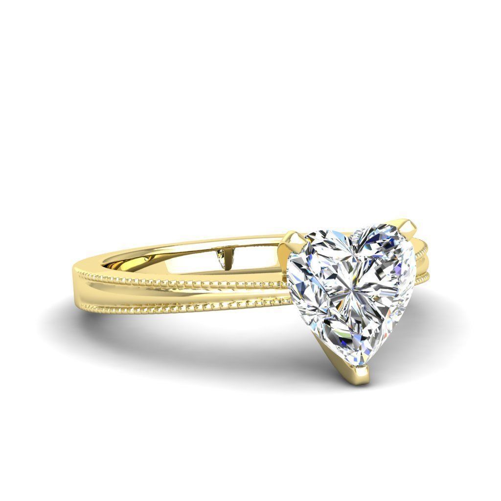 Engagement ring Lucia heart 3D print model_16