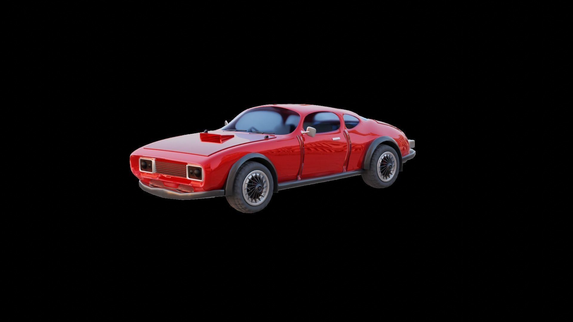 game ready car Low-poly 3D model_4