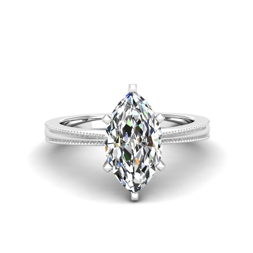 Engagement ring Lucia marquise  3D print model_28