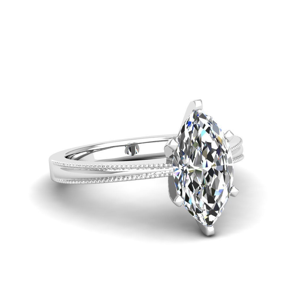 Engagement ring Lucia marquise  3D print model_5