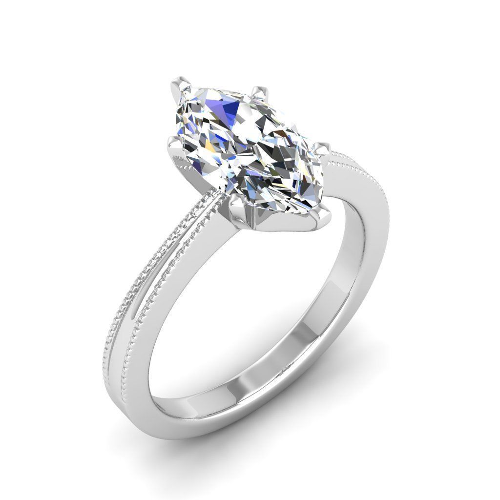Engagement ring Lucia marquise  3D print model_13