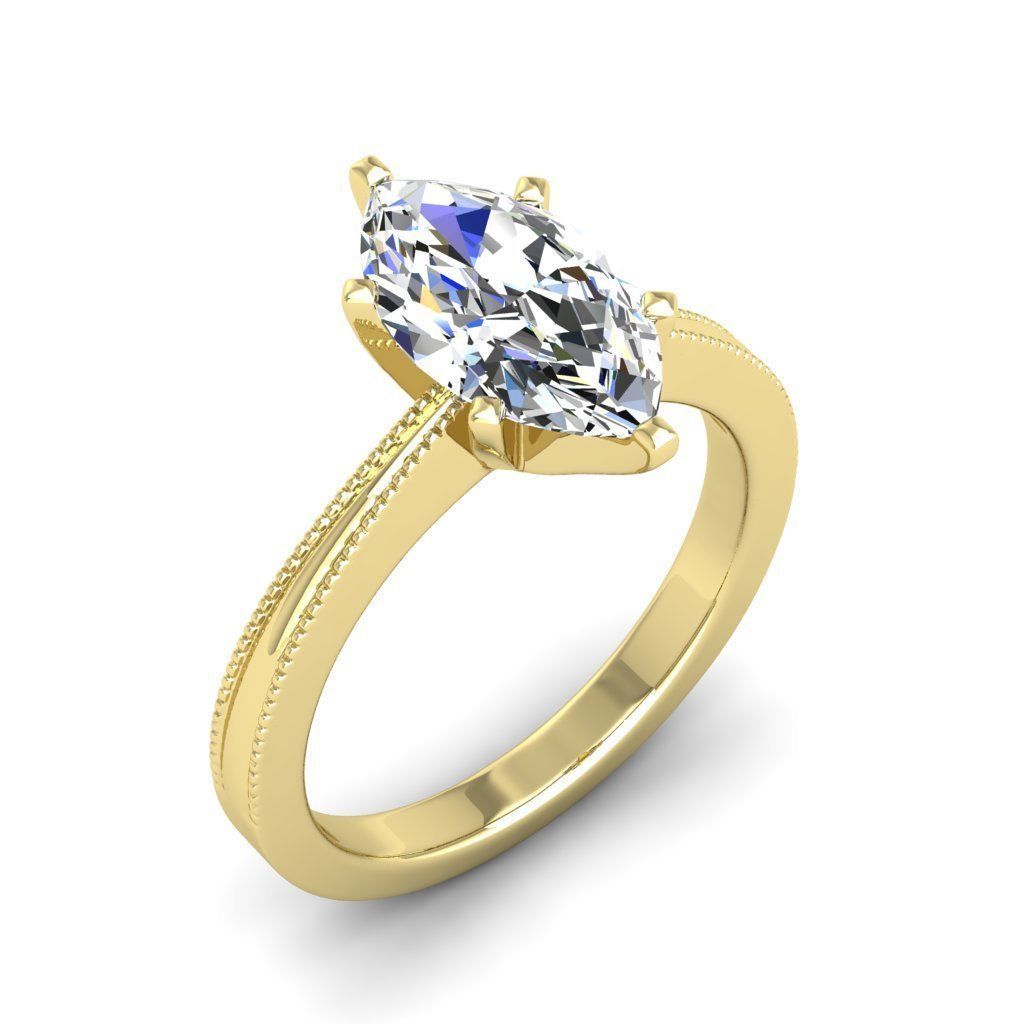 Engagement ring Lucia marquise  3D print model_25