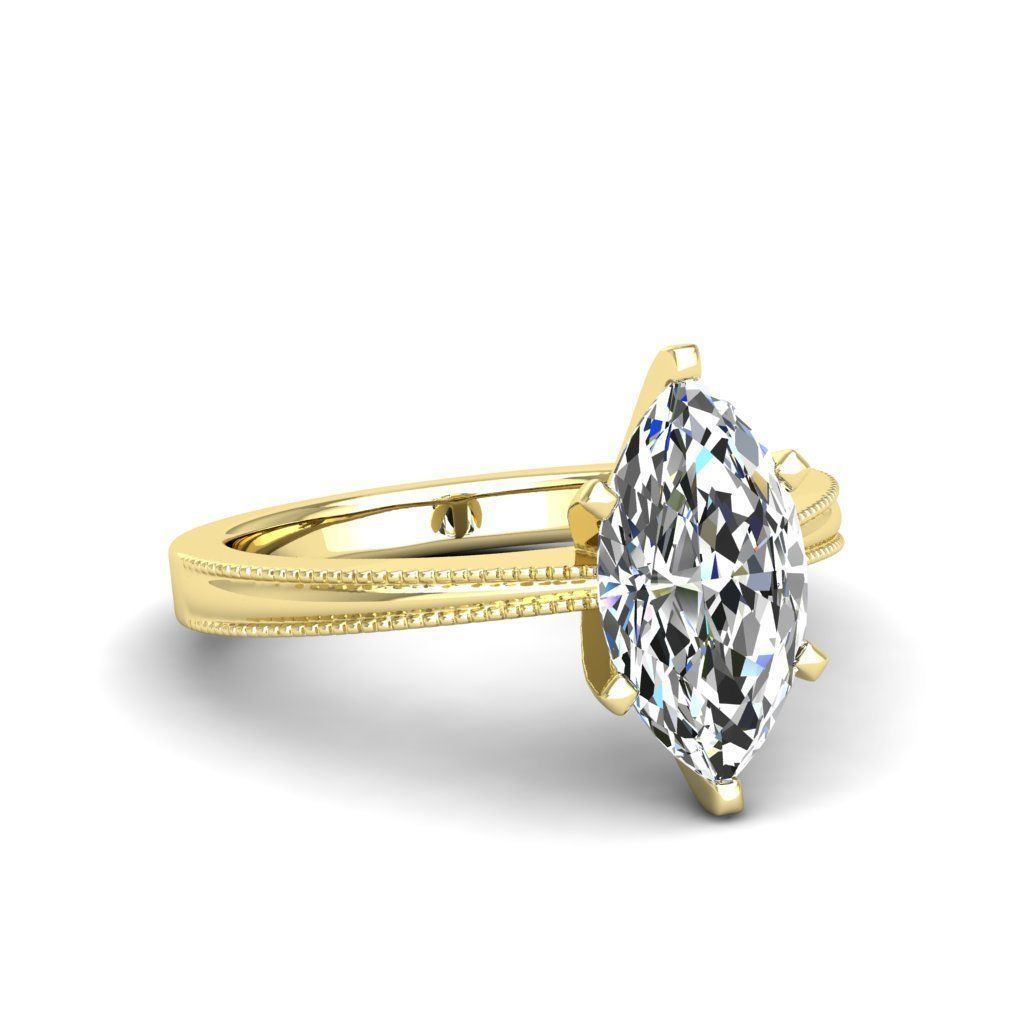 Engagement ring Lucia marquise  3D print model_26