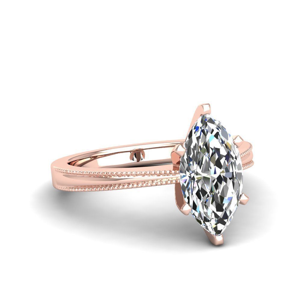 Engagement ring Lucia marquise  3D print model_11