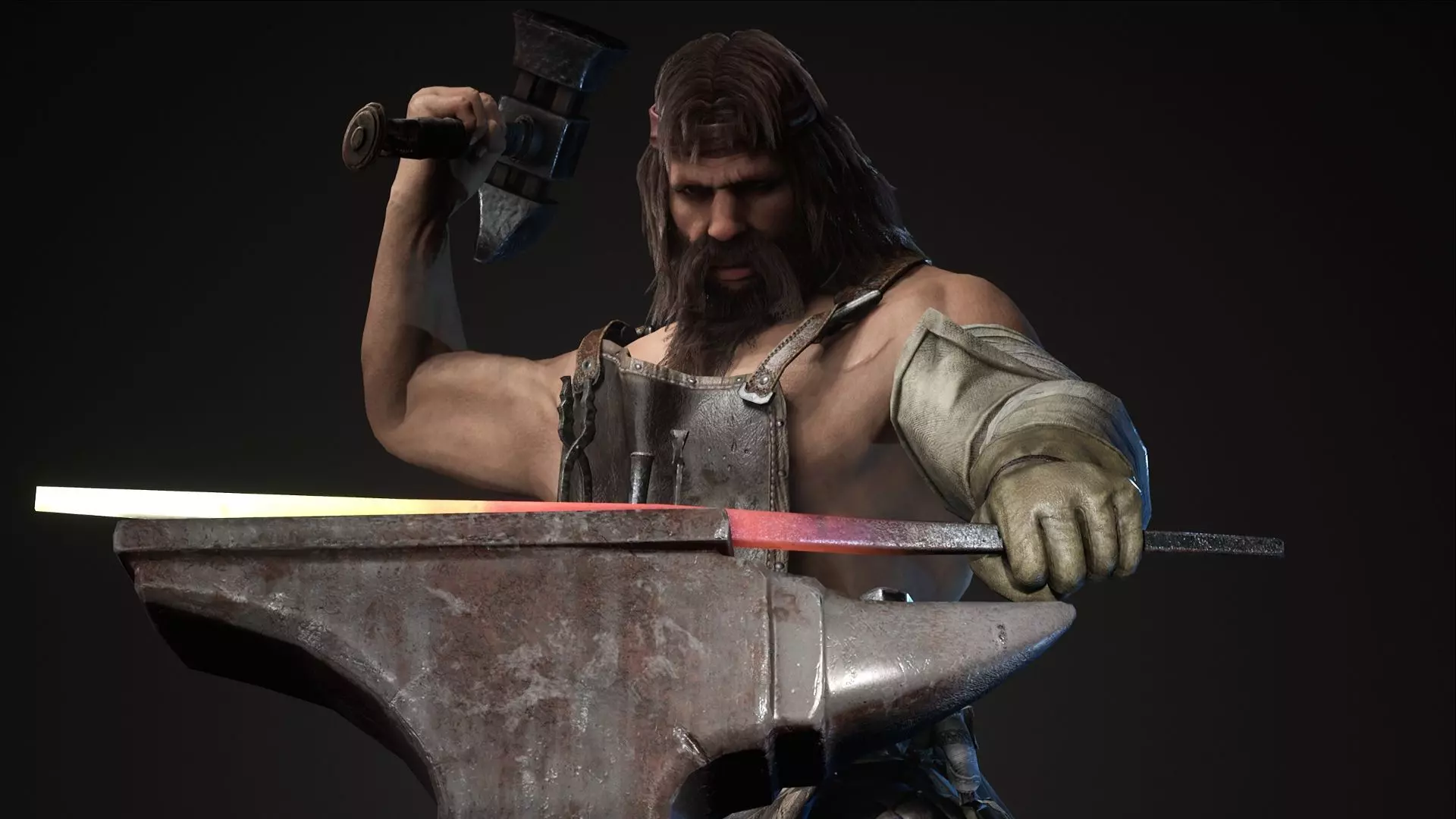 Blacksmith Low-poly 3D model_0