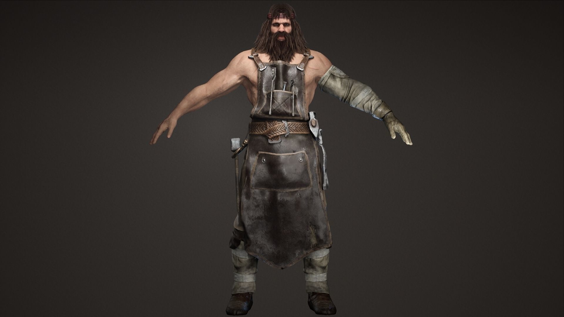 Blacksmith Low-poly 3D model_6