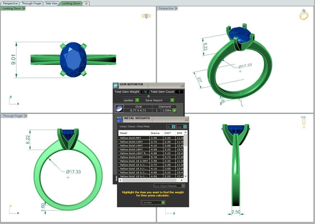 Engagement ring Lucia oval 3D print model_2