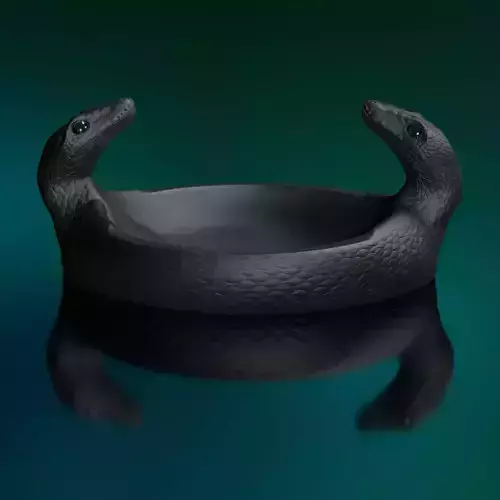 Snake Motif Container -  Oval  2 Heads STL 3D Print Model  3D print model