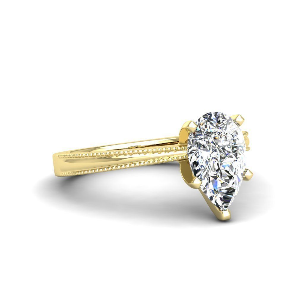 Engagement ring Lucia pear 3D print model_23