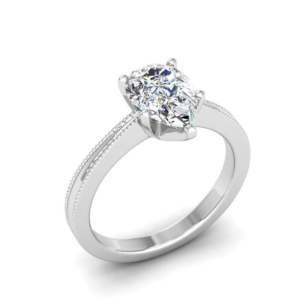 Engagement ring Lucia pear 3D print model_9