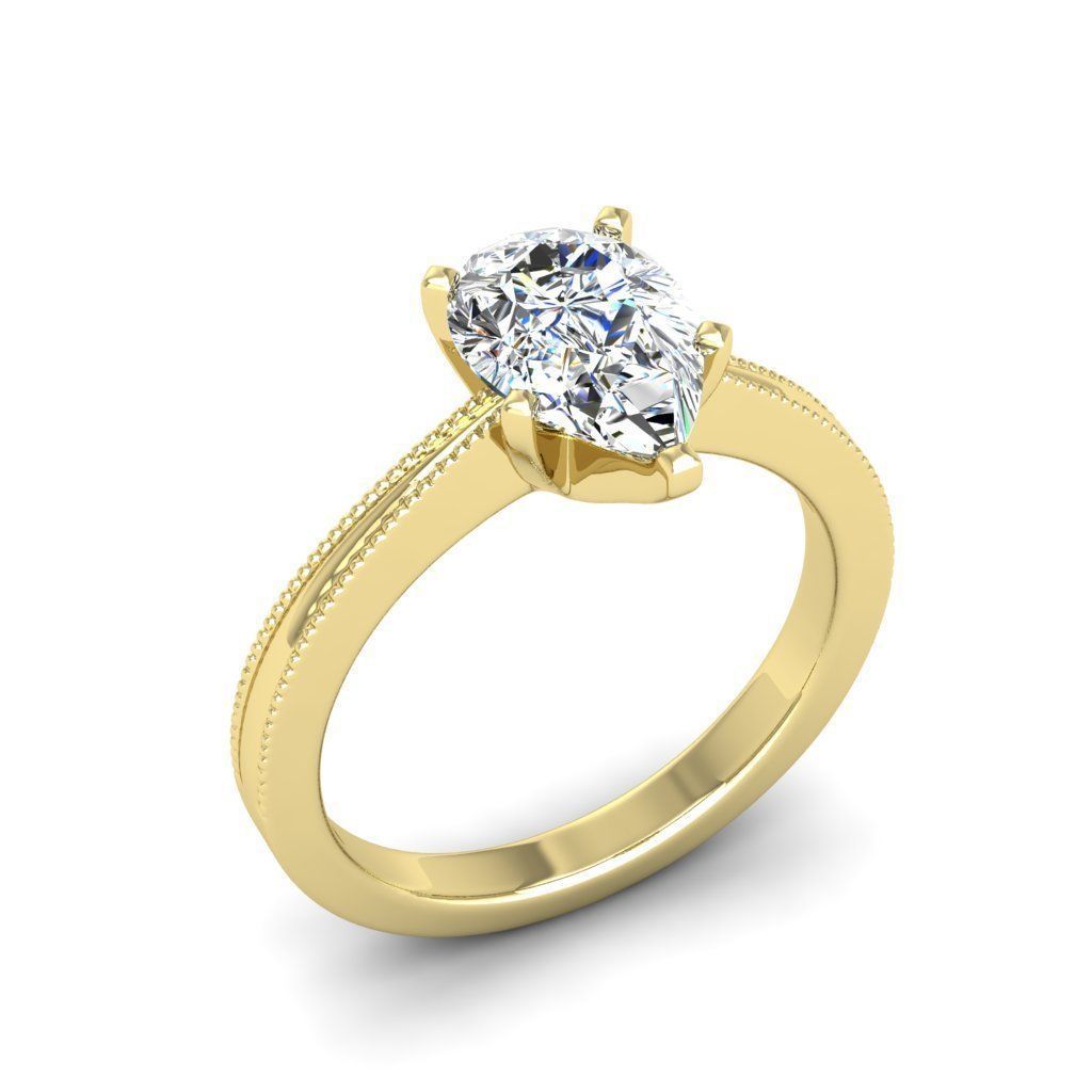 Engagement ring Lucia pear 3D print model_14