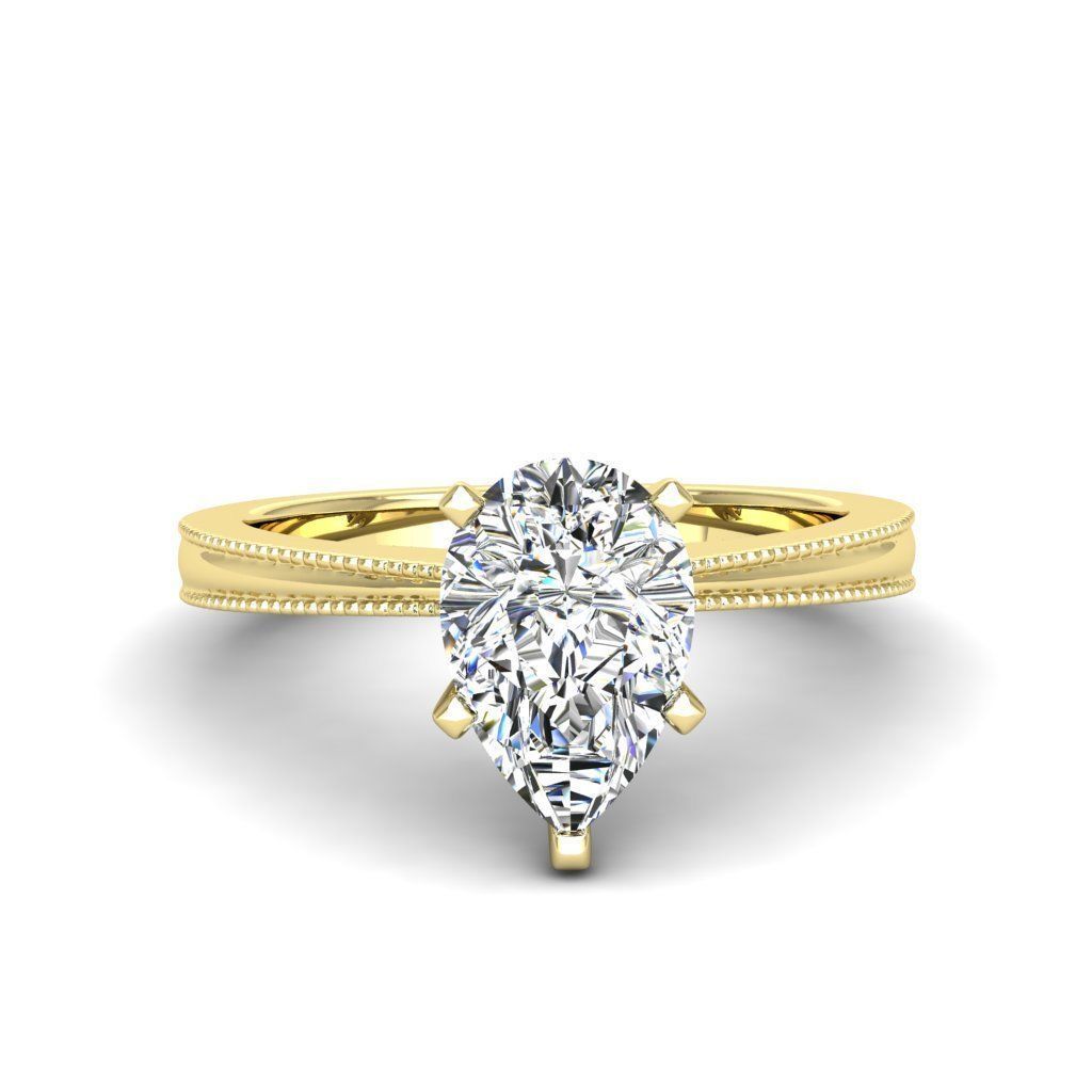 Engagement ring Lucia pear 3D print model_10