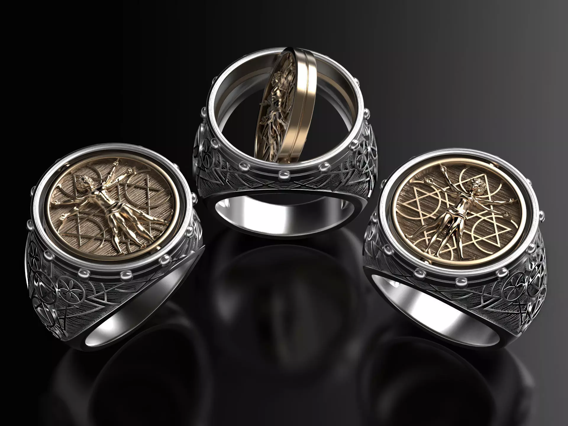 Vetruvian Ring 3D print model_0