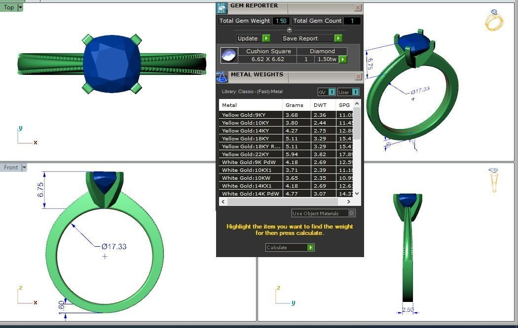 Engagement ring Lucia qushion 3D print model_3
