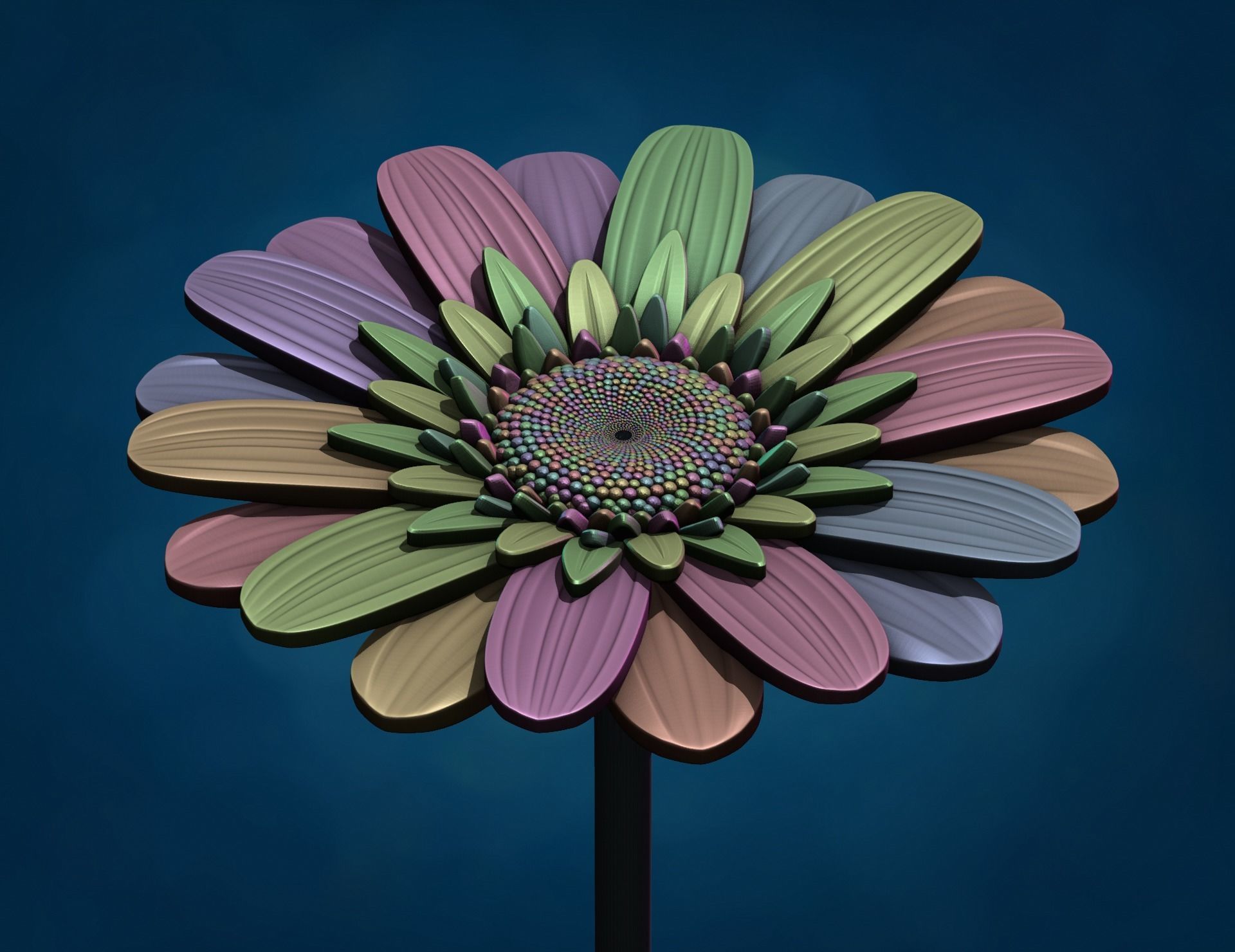 Daisy Gerbera Flower 3D print model_8