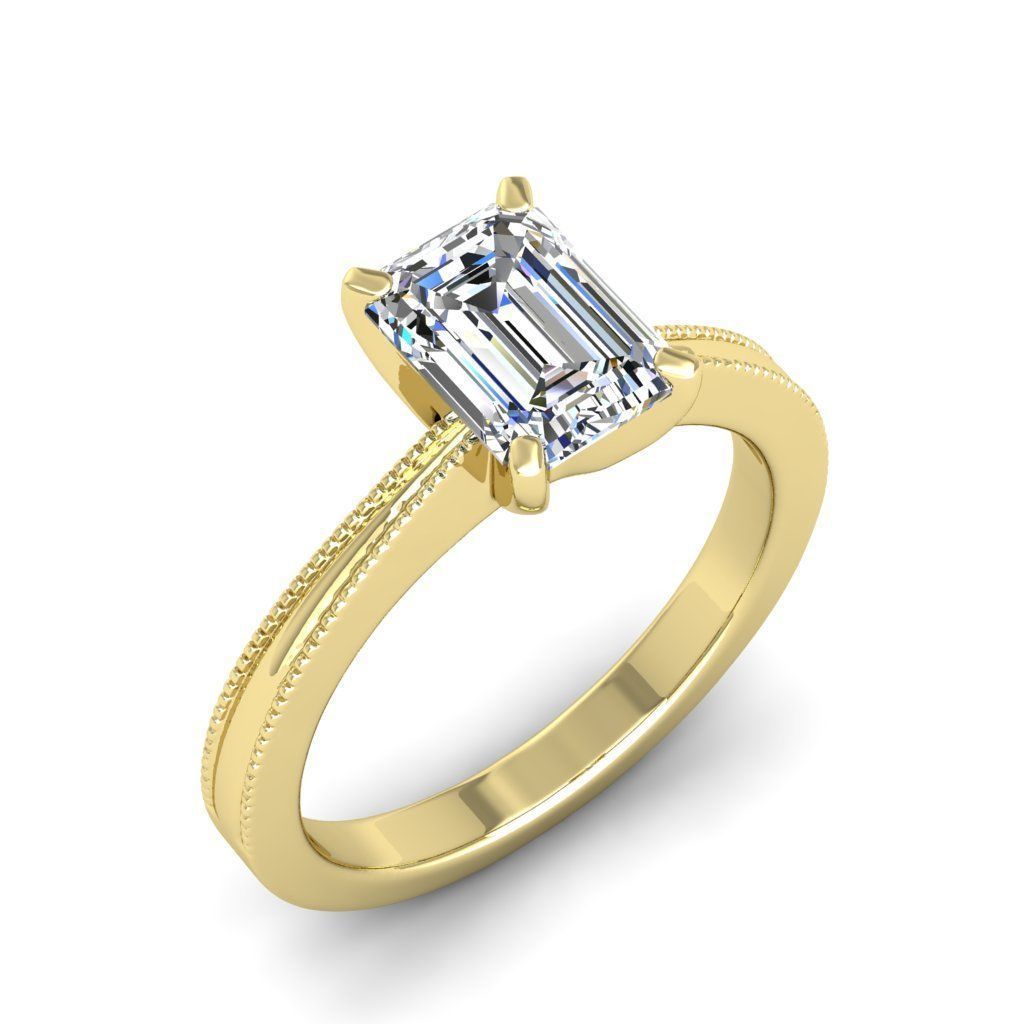Engagement ring Lucia emerald 3D print model_28