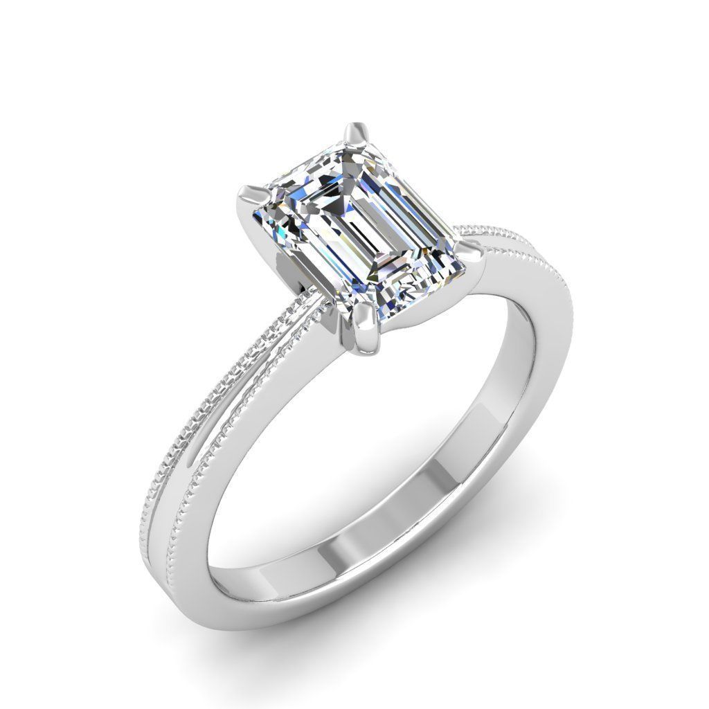 Engagement ring Lucia emerald 3D print model_21