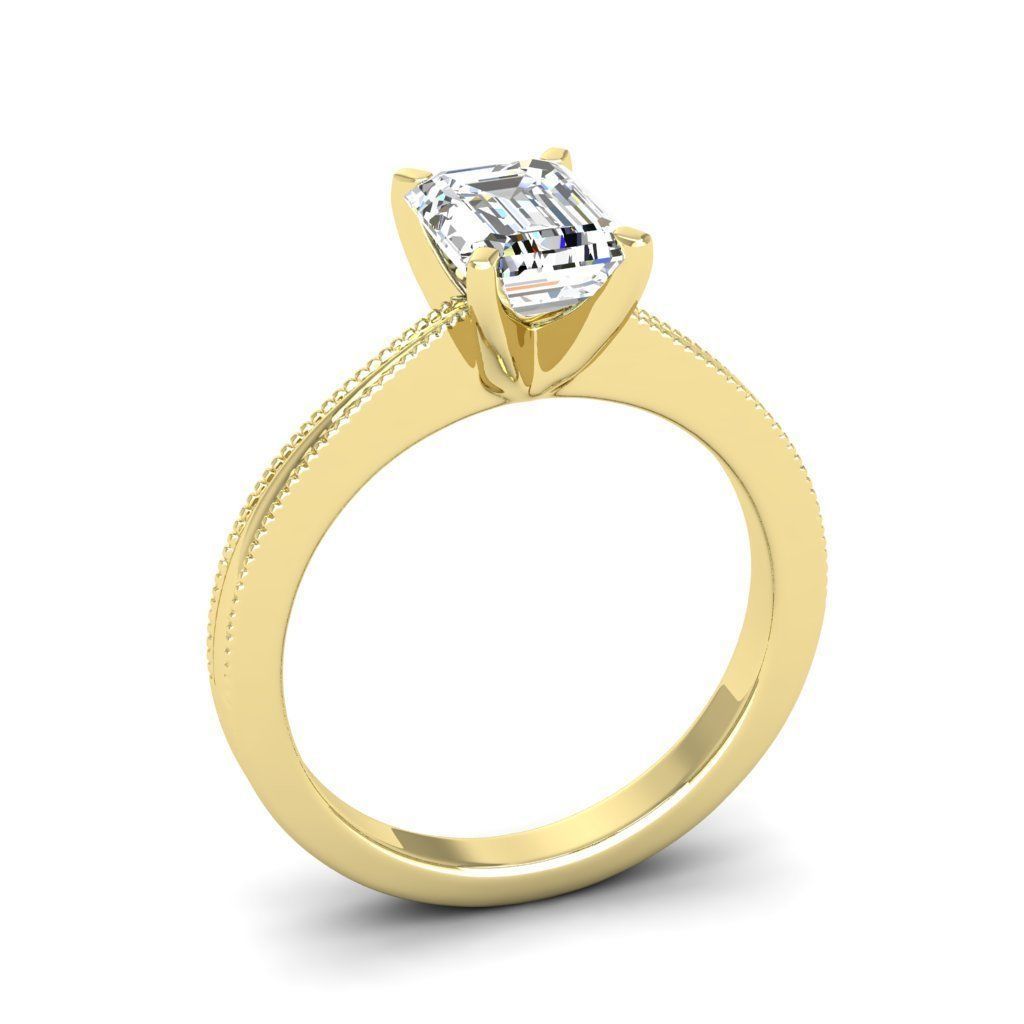 Engagement ring Lucia emerald 3D print model_9