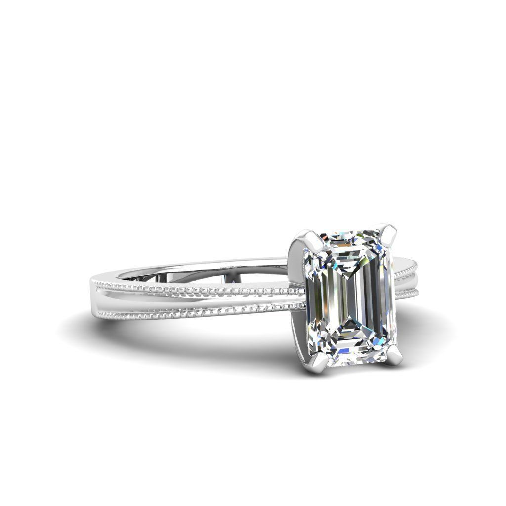 Engagement ring Lucia emerald 3D print model_19