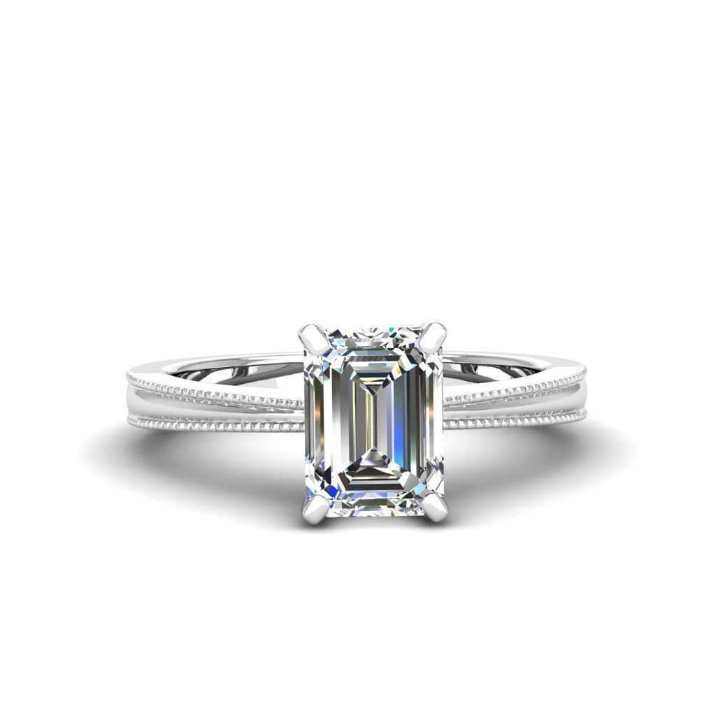 Engagement ring Lucia emerald 3D print model_8