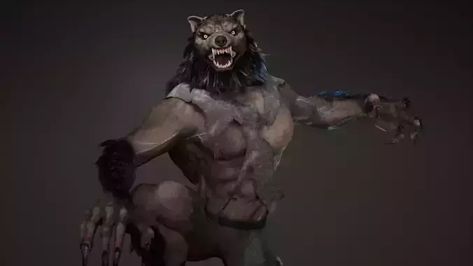 Werewolf Low-poly 3D model