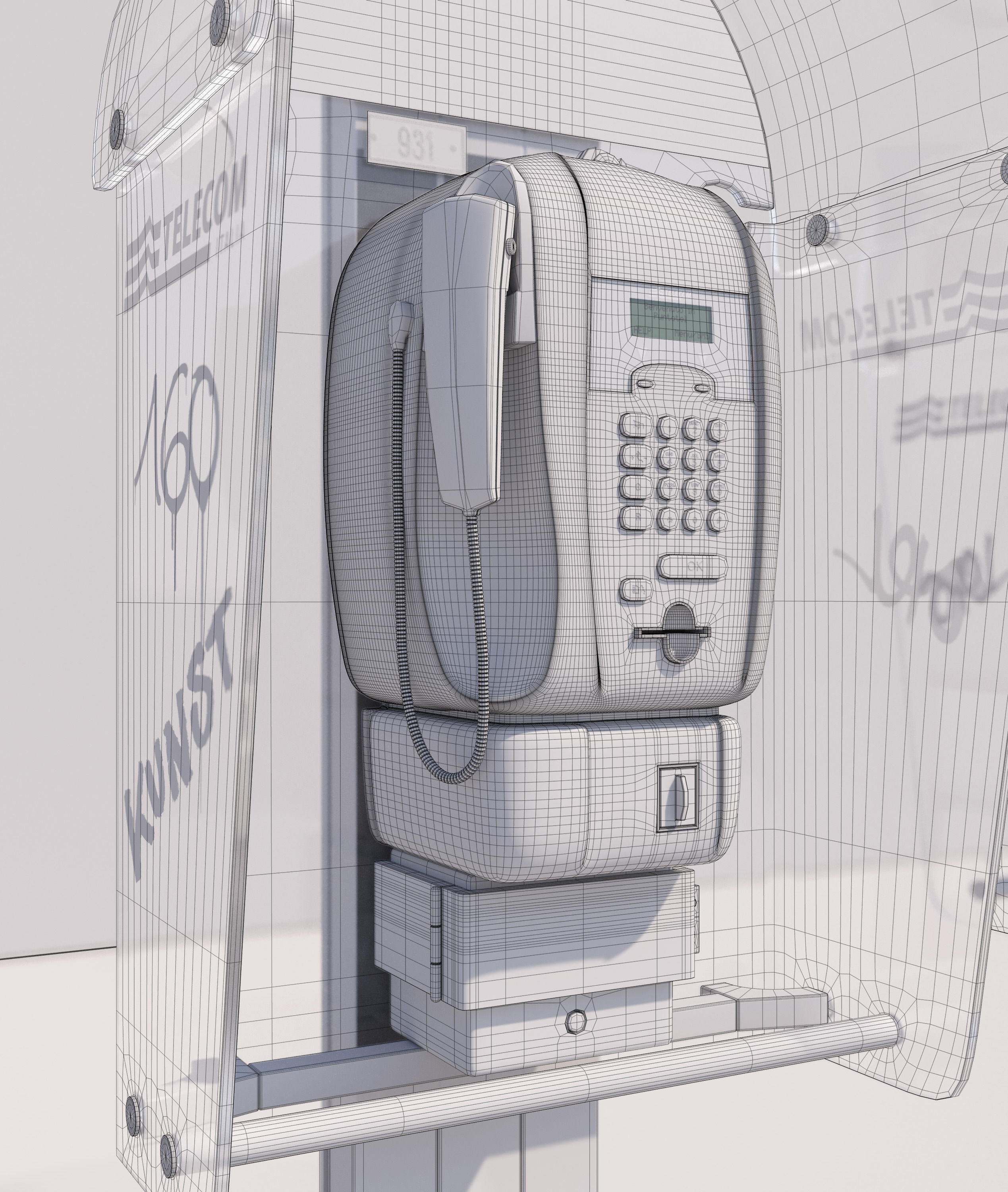 Public Phone 3D model_8
