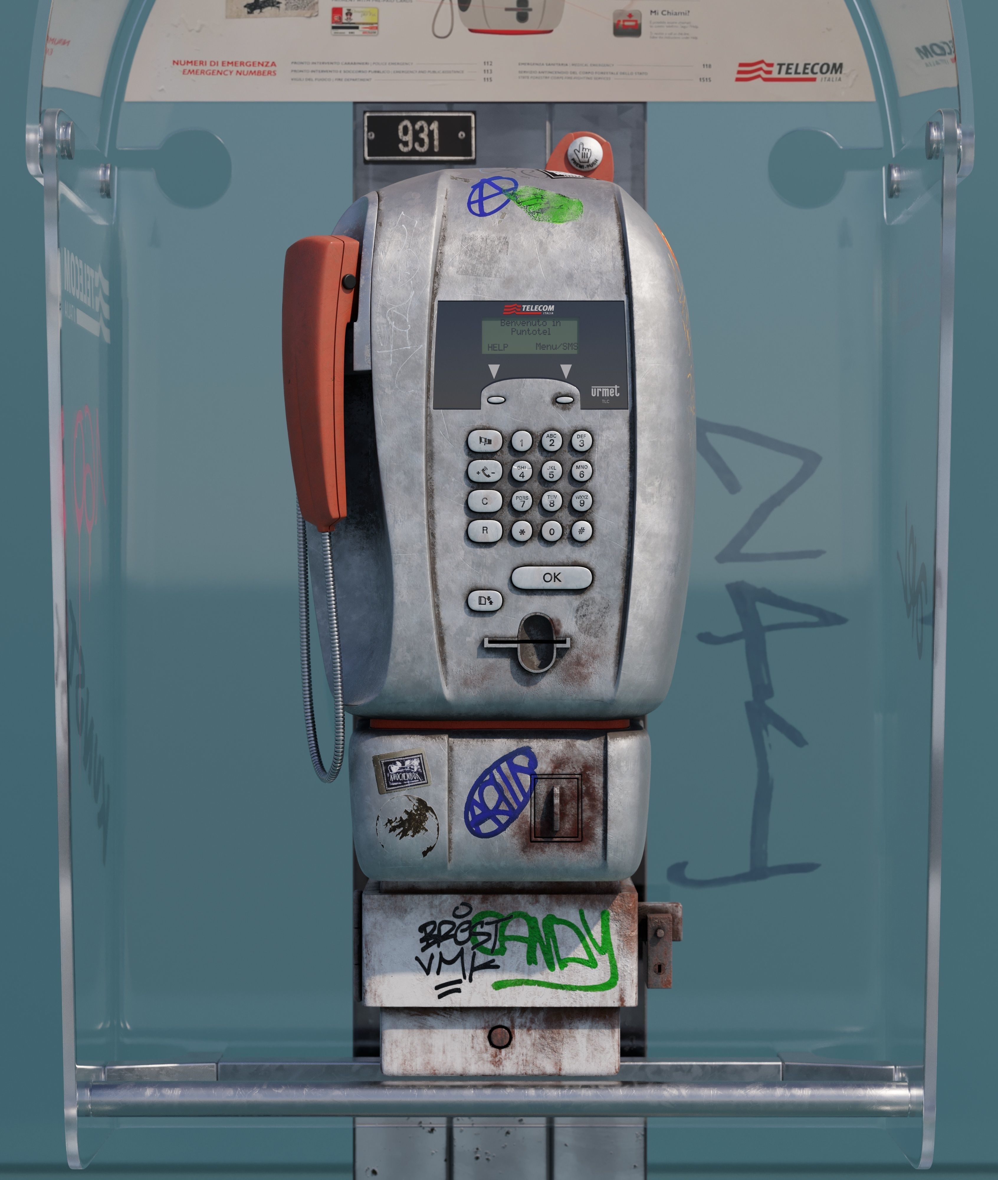 Public Phone 3D model_4