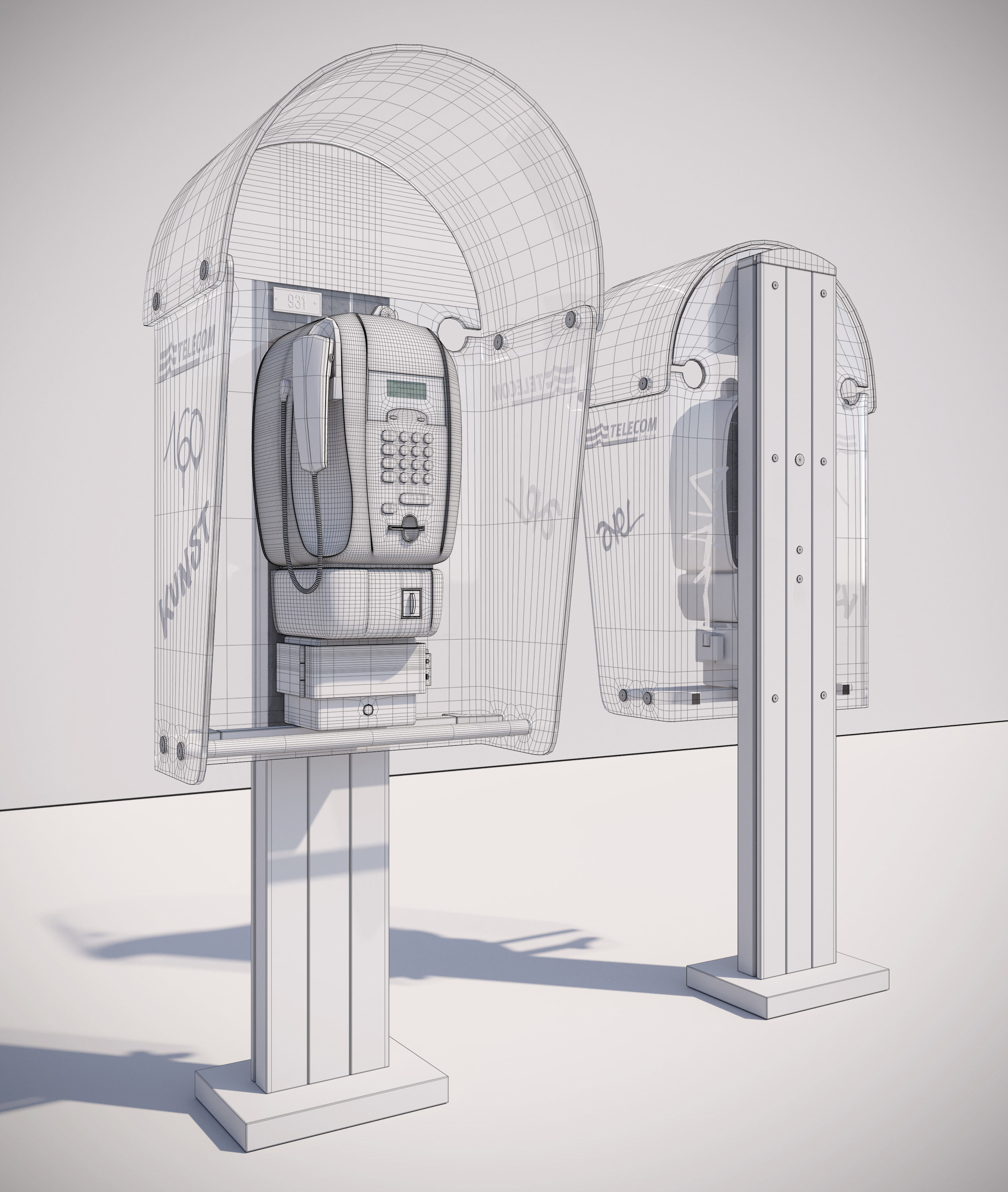 Public Phone 3D model_7