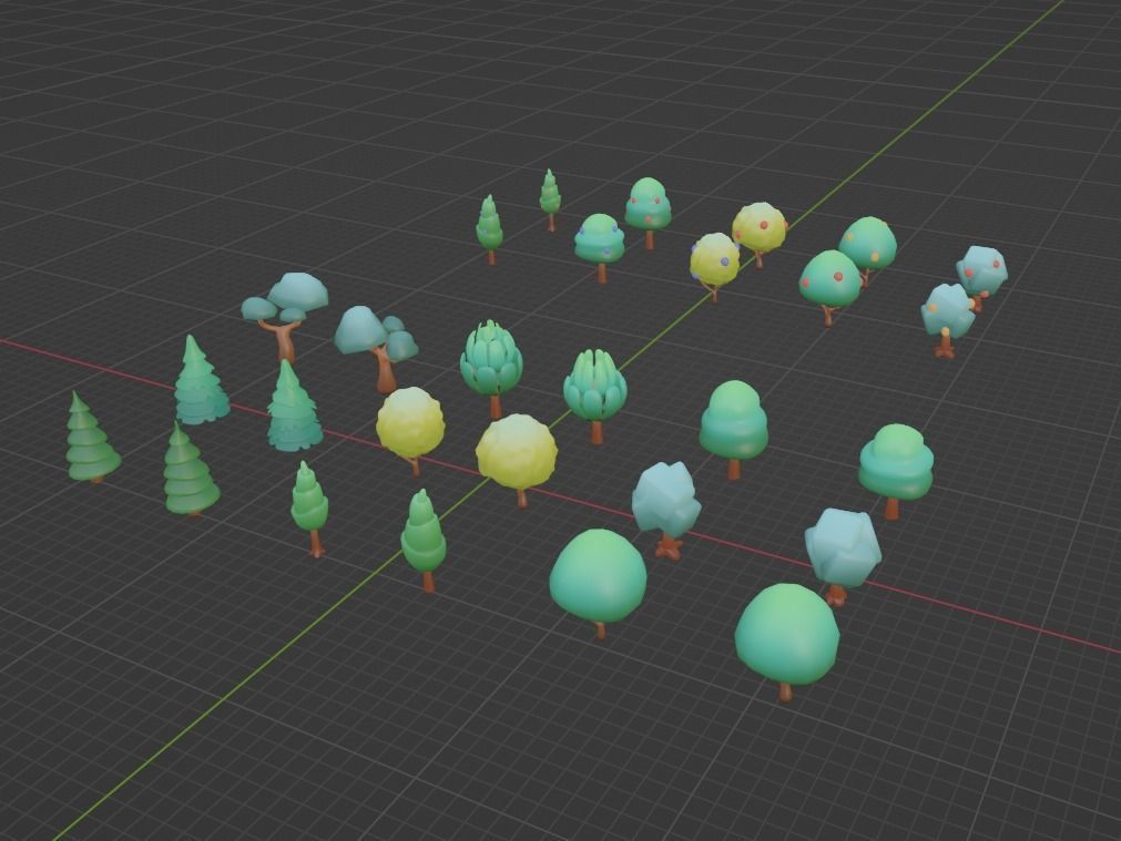 Trees Pack 3D model_7