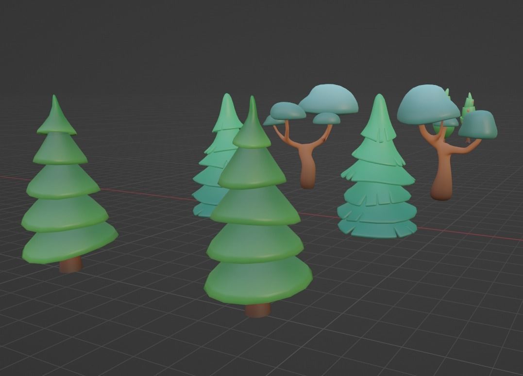 Trees Pack 3D model_3