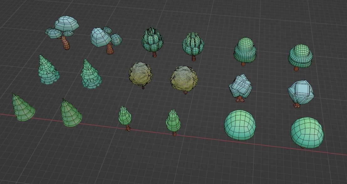 Trees Pack 3D model_6