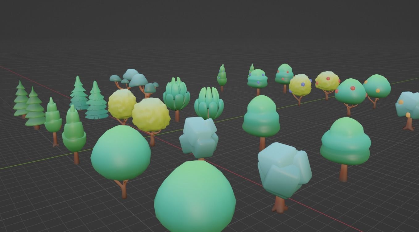Trees Pack 3D model_5
