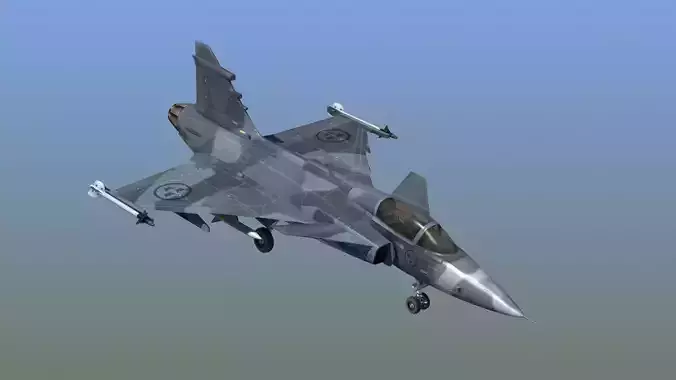 JAS 39 Gripen Low-poly 3D model