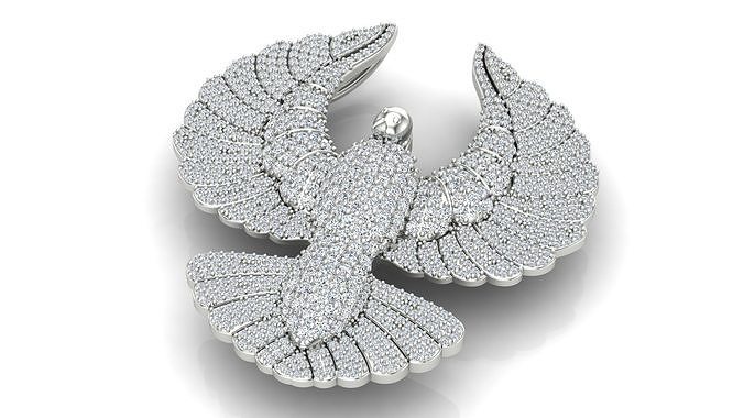 Pigeon Pendant With Stones 3D print model