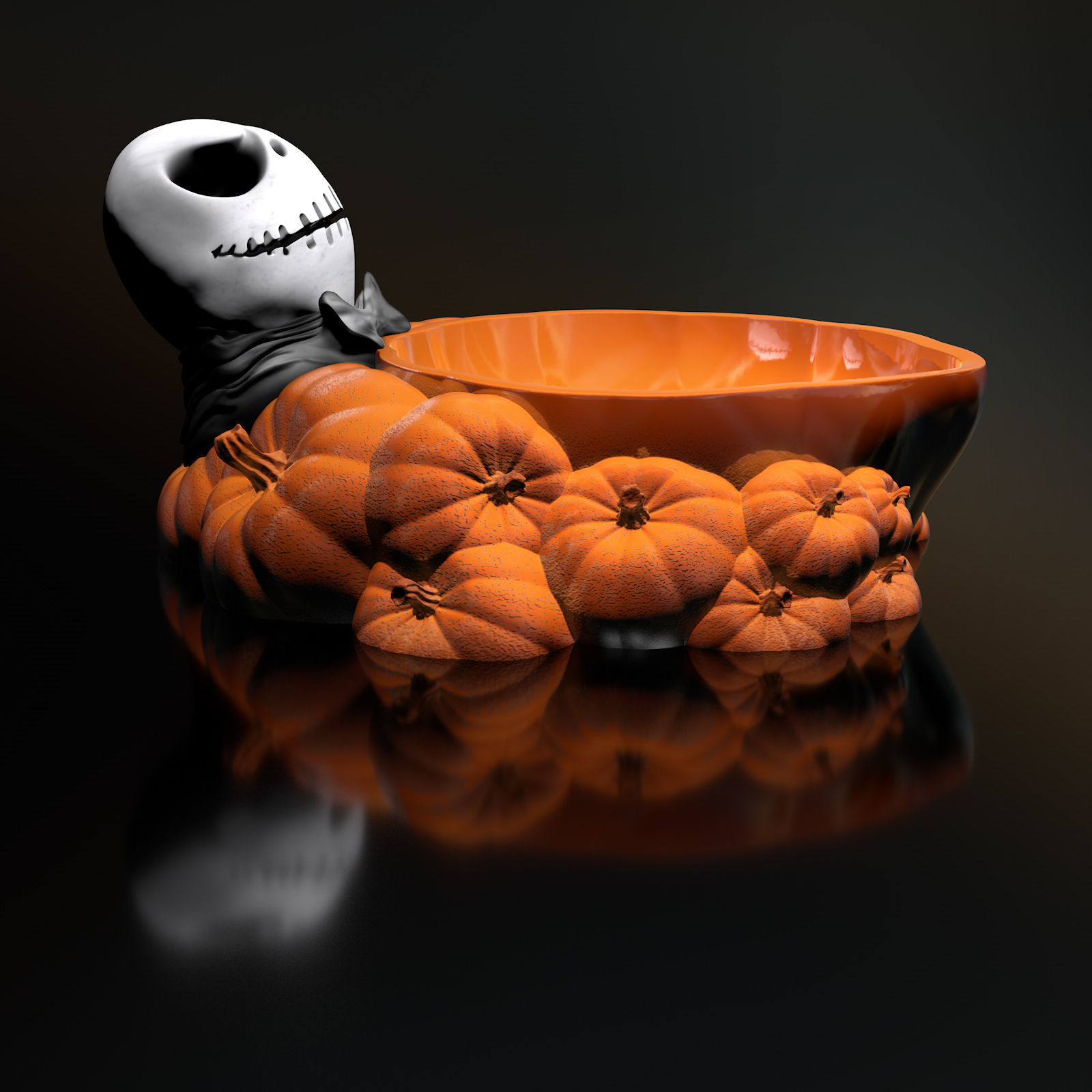 Jack Skellington Halloween Bowl 3MF for Bambu-Lab 3D Printing 3D print model_4