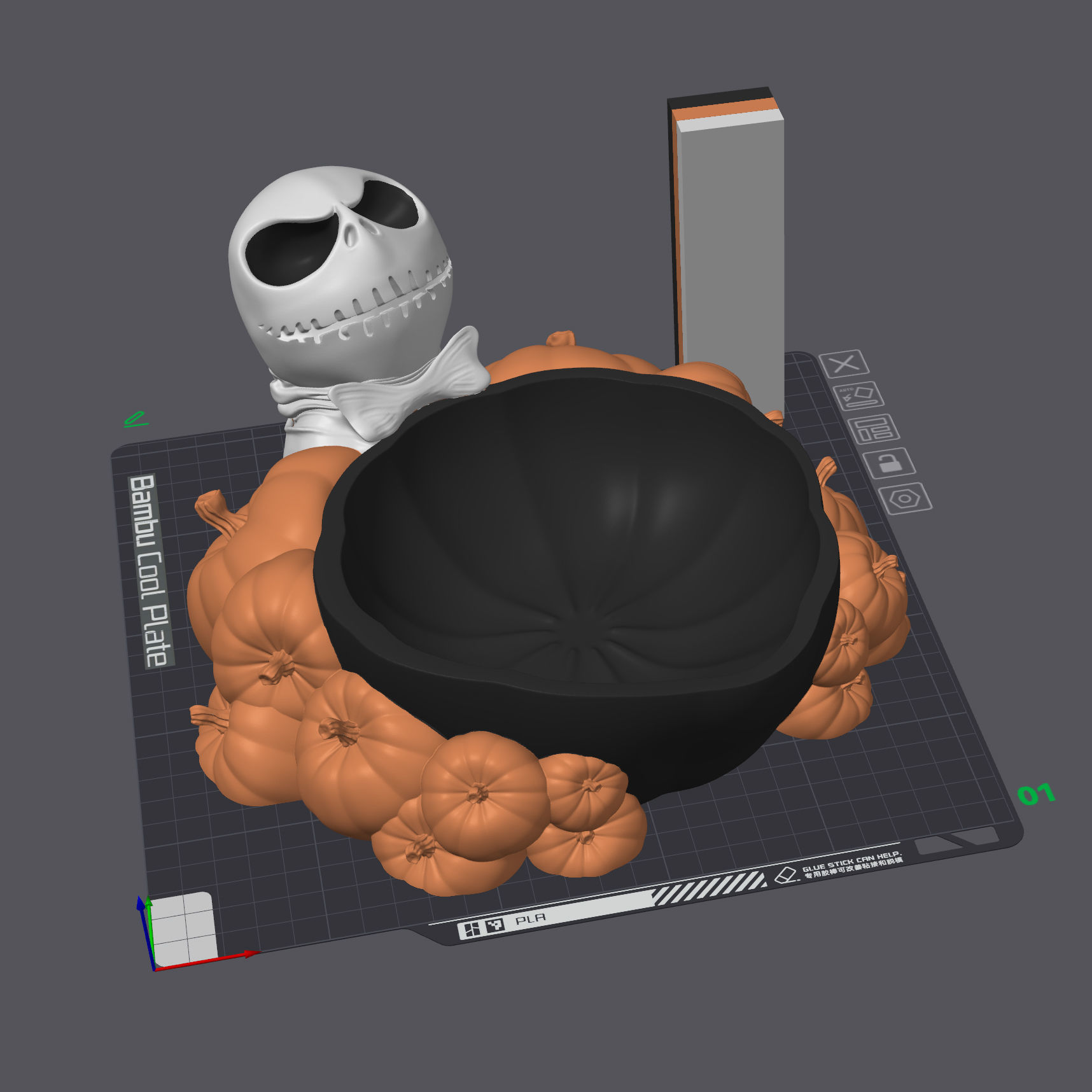 Jack Skellington Halloween Bowl 3MF for Bambu-Lab 3D Printing 3D print model_2