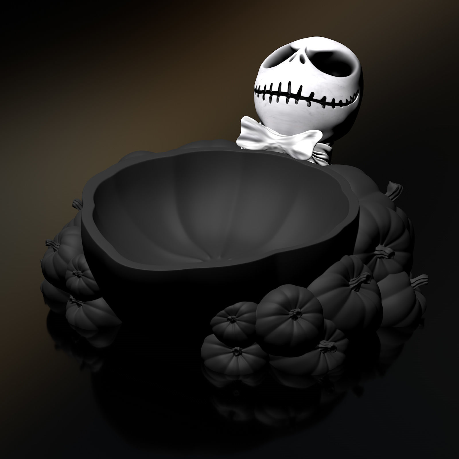 Jack Skellington Halloween Bowl 3MF for Bambu-Lab 3D Printing 3D print model_1