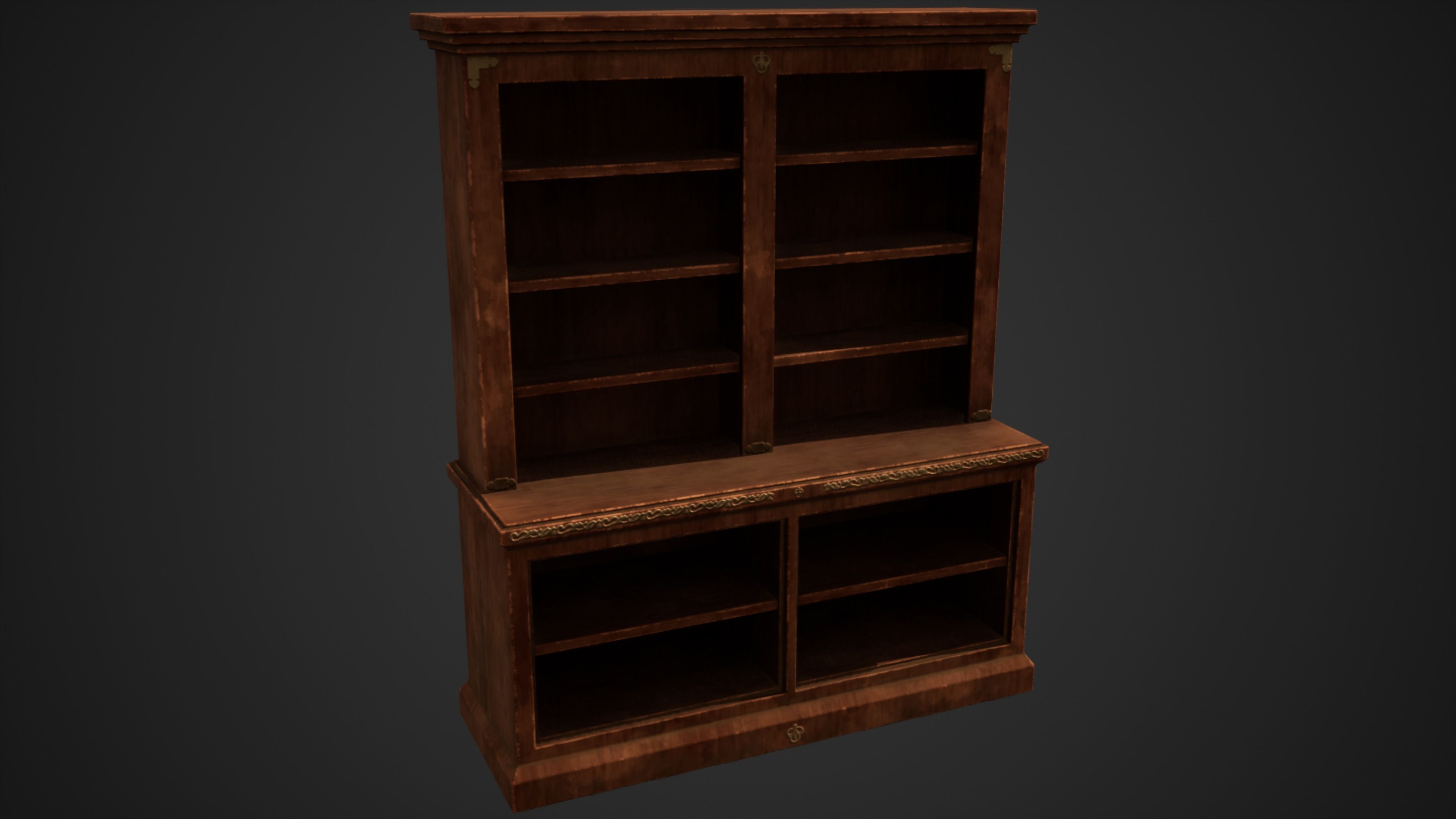 Stylized Bookcase Free low-poly 3D model_6