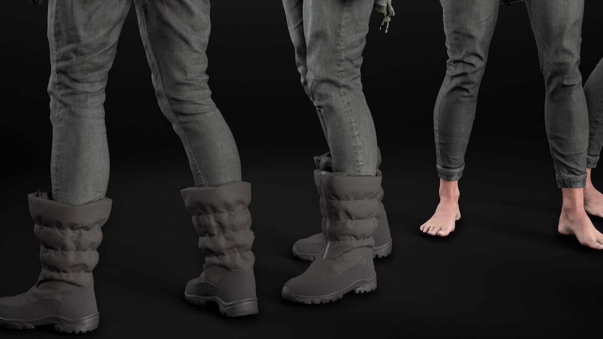 Woman - Winter Outfit 2 - Modular - Rigged Low-poly 3D model_26