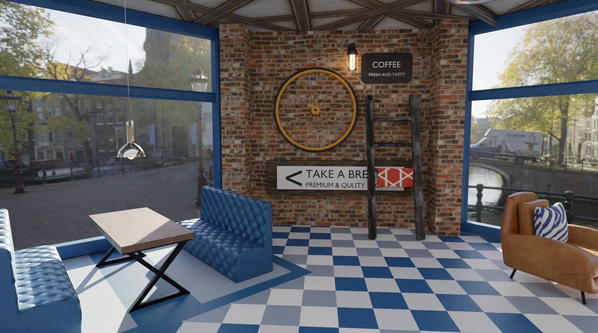 Dinning and wine bar 3D model_4