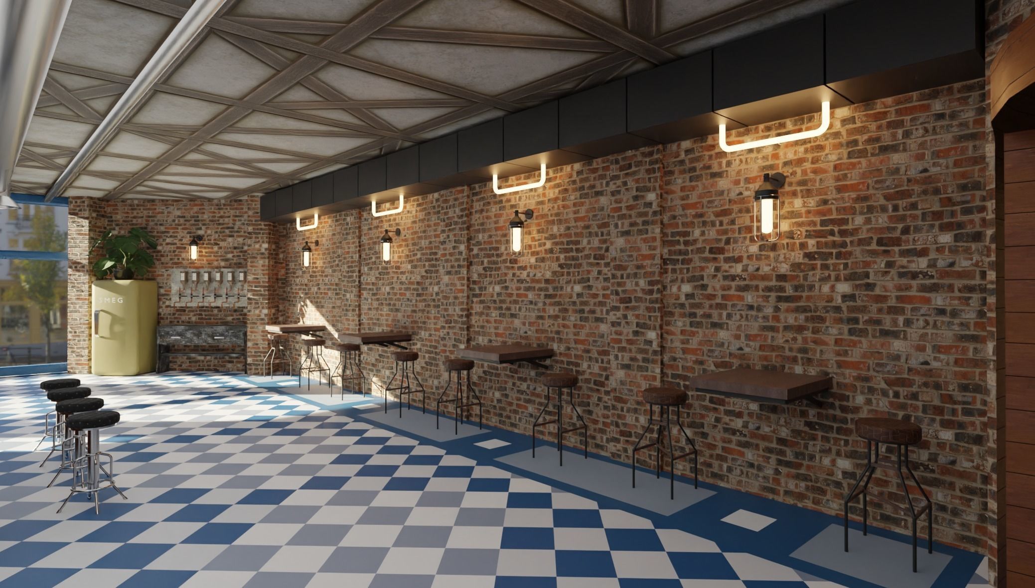 Dinning and wine bar 3D model_9