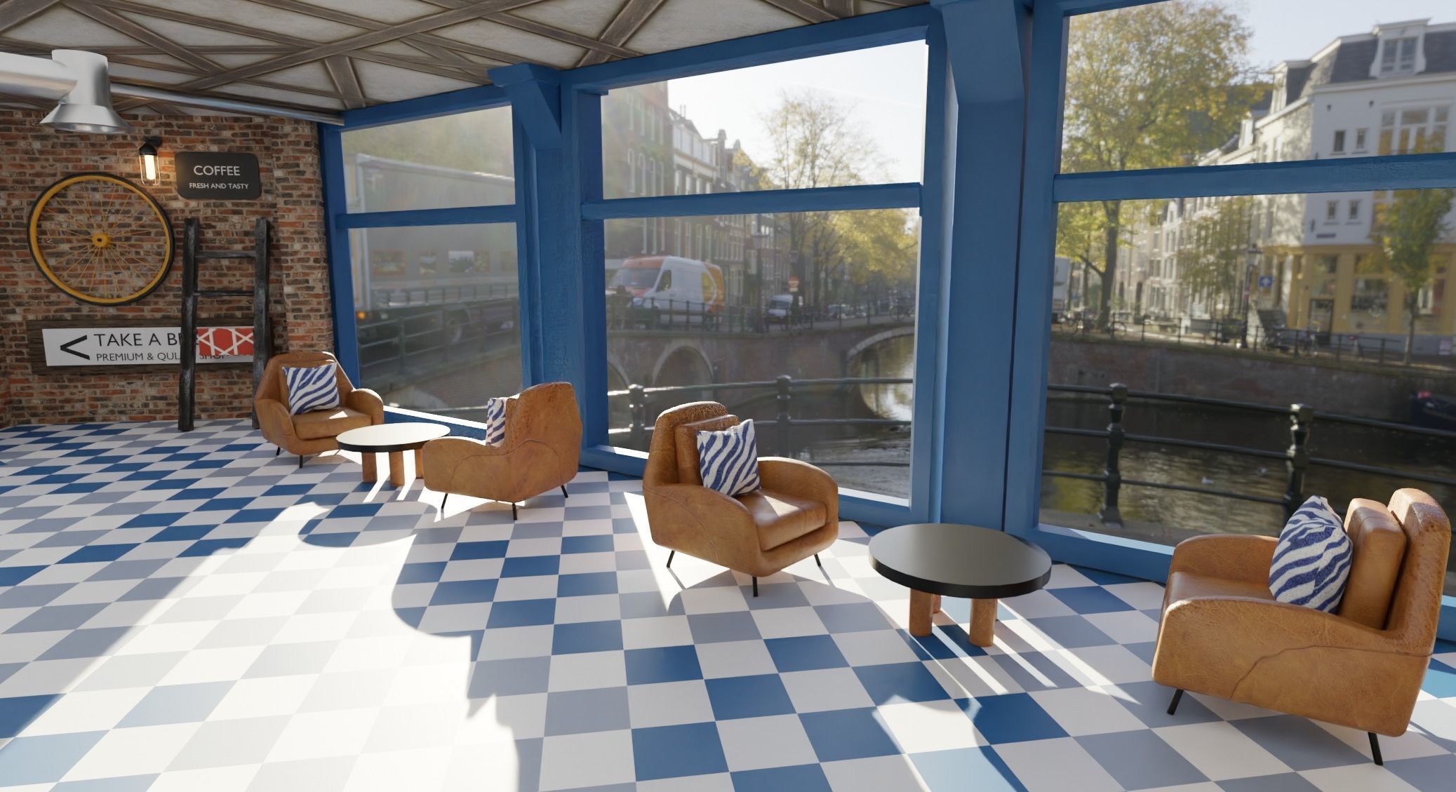 Dinning and wine bar 3D model_3